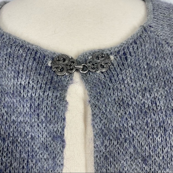 COCOGIO Gray Floral Wool Blend Sweater Large Made in Italy Knit - Picture 4 of 7